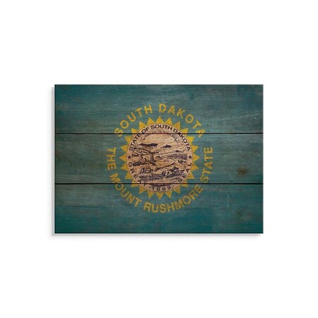 Wile E. Wood 15 x 11 in. South Dakota State Flag Wood Art FLSD-1511